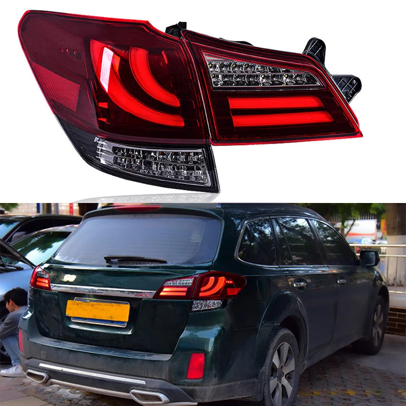 

Car taillight fit for Subaru OUTBACK LEGACY 2010-2014 LED taillight assembly modified LED streamer steering rear taillight