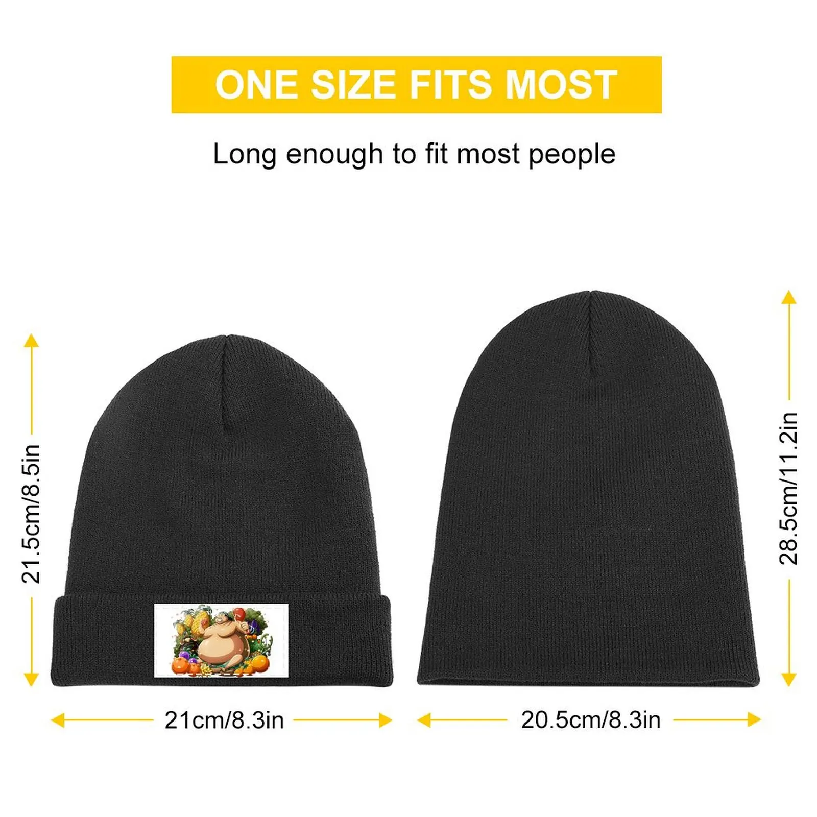 Fat Usopp Eating Food Knitted Cap Military Cap Man Custom Cap Women's Hats Men's