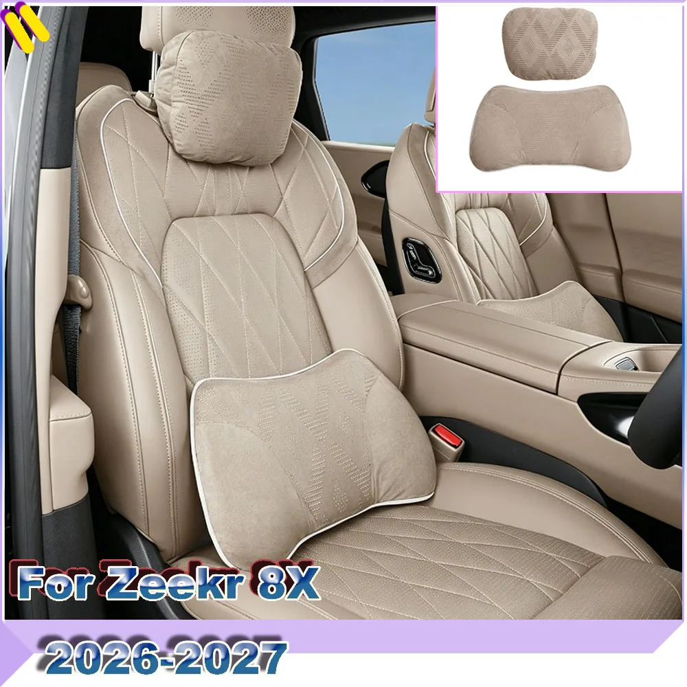 Memory Foam Car Headrest & Lumbar Support Cushion Ergonomic Neck Pillow Waist Back Support For ZEEKR 8X 2026-2027