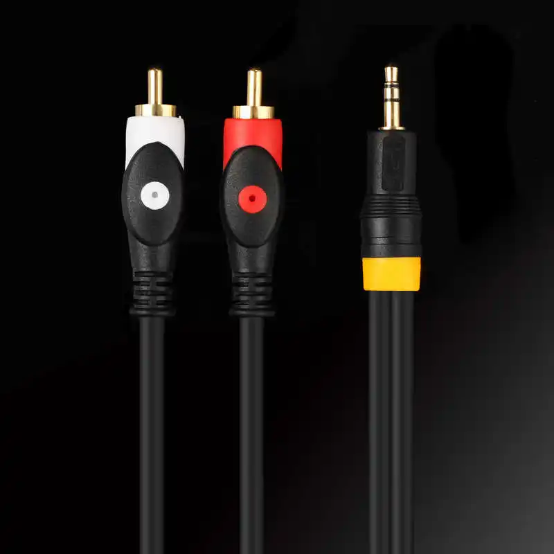 Digizulu 3.5mm to RCA Cable Stereo Audio Y Splitter Cord Gold Plated 1.5m/3m for Smartphone TV Speaker Amplifier Car Stereo