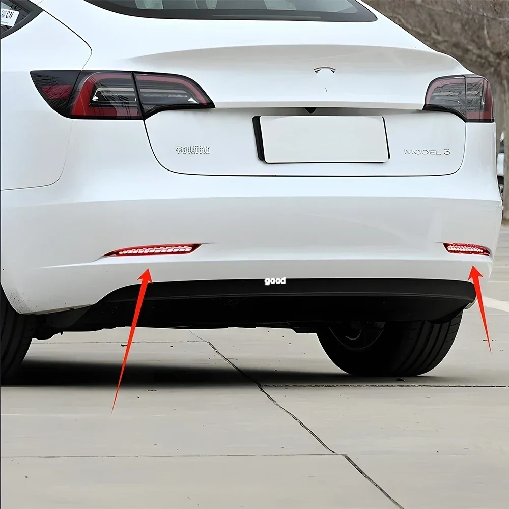 

Для Tesla Model 3 Model Y 2019-2022 светодиодный отражатель бампера, лампа с изображением чешуи дракона, тормозной стробоскоп, автомобильные фонари, аксессуары для инструментов