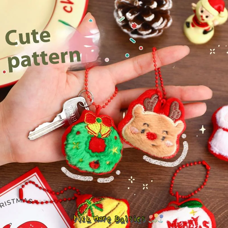 漫画クリスマスぬいぐるみキーホルダーかわいいかわいい雪だるまサンタクロースぬいぐるみおもちゃバックパックペンダント飾りアクセサリーギフト