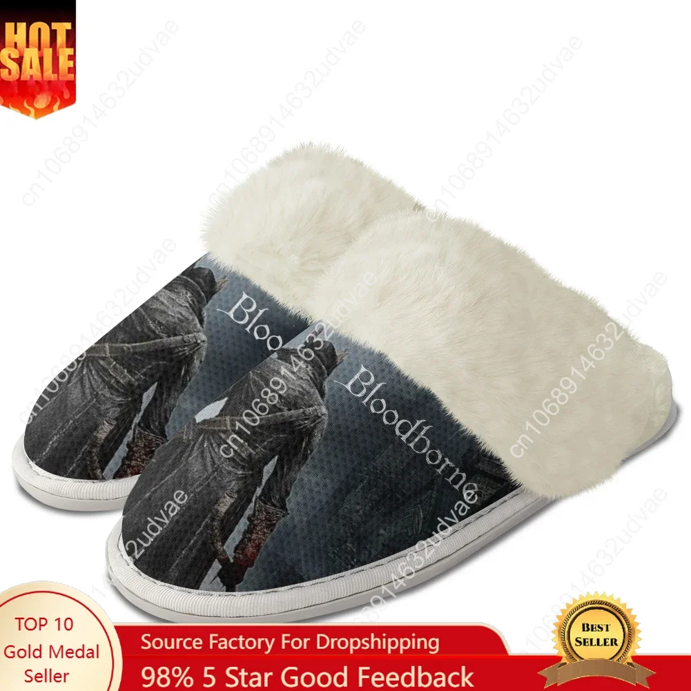 

Bloodborne Plush Slippers Keep Warm Shoes Mens Womens Home Cotton Bedroom Customized Thermal Lightweight Slipper DIY