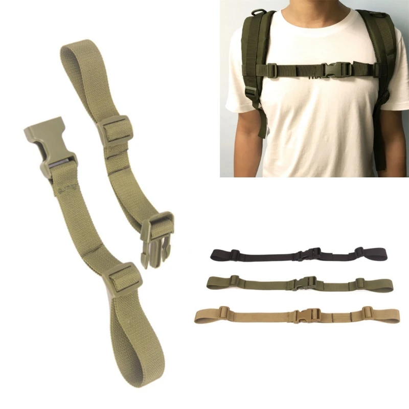 Outdoor Camping Tactical Backpack Chest Harness Strap Webbing Sternum Adjustable Dual Release Buckle Bags Strap