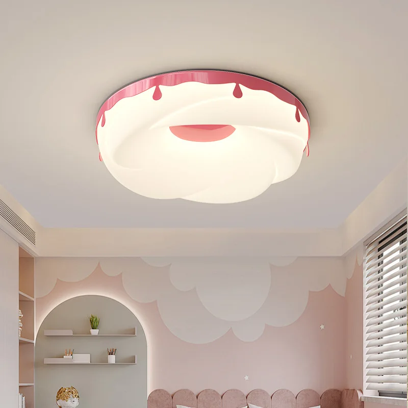 

Creative Cream Donut Ceiling Lights LED Children's Room Baby Room Lamp Cream Style Pink Princess Room Girl Bedroom Ceiling Lamps