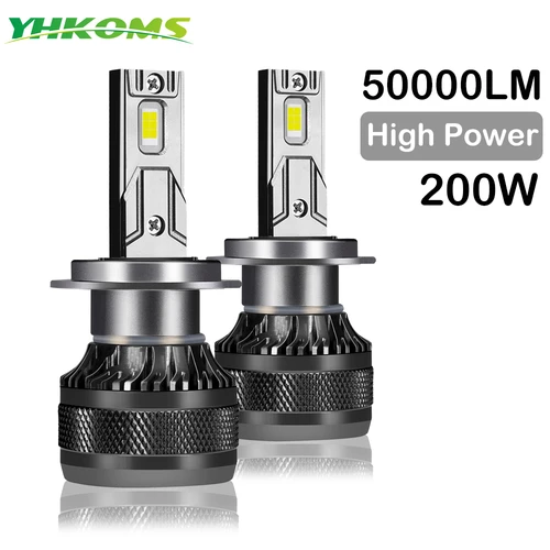 Imagen 1 del producto YHKOMS faro LED para coche H7 LED H4 H1 H8 H11 HB3 HB4 9005 9006 9012 6000K 200W 50000LM lámpara LED automática Turbo luz antiniebla 12V