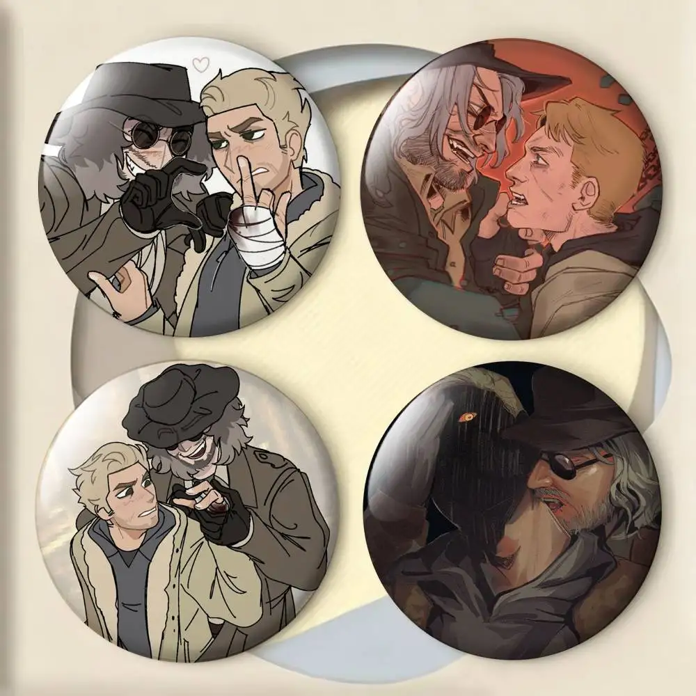 

K-Karl H-Heisenberg E-Ethan W-Winters W-Wintersberg Laser Badge Creative Pins Brooch for Bag Clothes Decor Gifts Fans Collect
