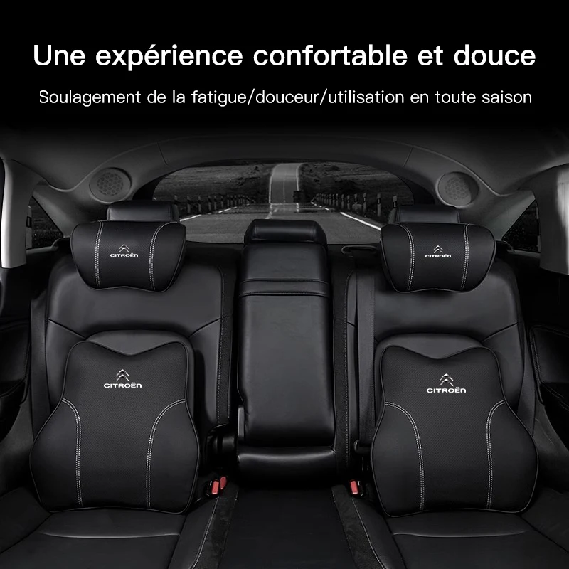 High-end Leather Car Headrest Waist Pillow Interior Accessories For Citroen C1 DS3 C2 C3 Vts C4 Saxo C4L C5 C6 C8 Xsara C3-XR - view 6