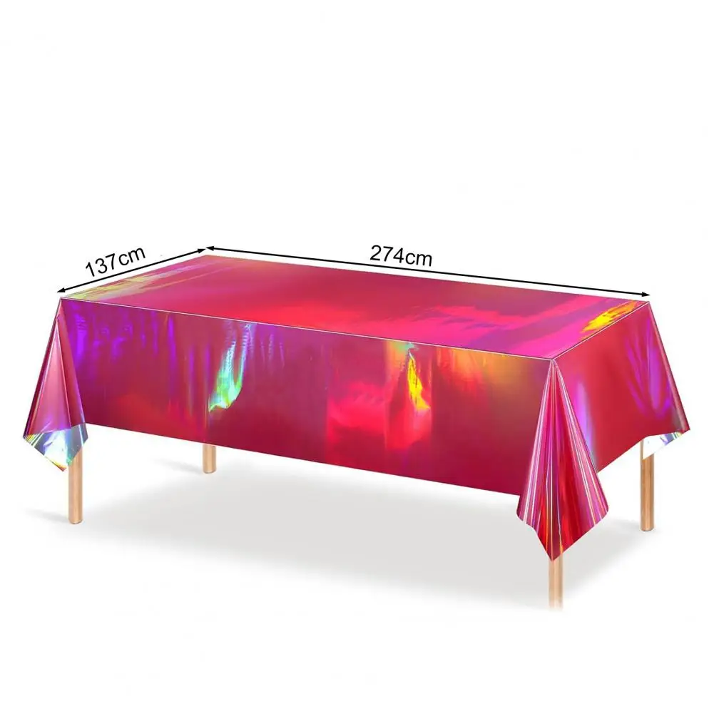 Birthday Tablecloth Pe Plastic Tablecloth Colorful Foil Tablecloth Set for Parties Weddings Events Shiny Disposable for Any