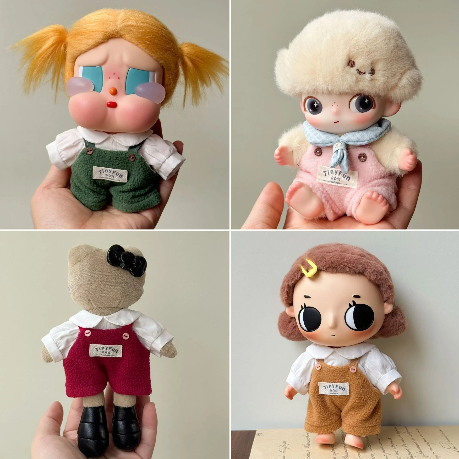 Autumn Winter Doll Clothing 2Pcs Set, Overalls With Blouse Fit for ZSIGA Nyota Dimoo Crybaby Costume Accessories, No Doll