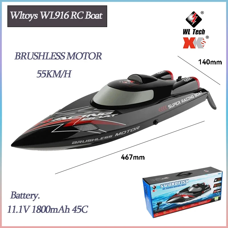WLtoys WL916 عالية السرعة RC قارب 55 km/ساعة قوارب التحكم عن بعد 2.4 جيجا هرتز Capsize انخفاض البطارية إنذار RC قارب لعبة هدية للأطفال البالغين