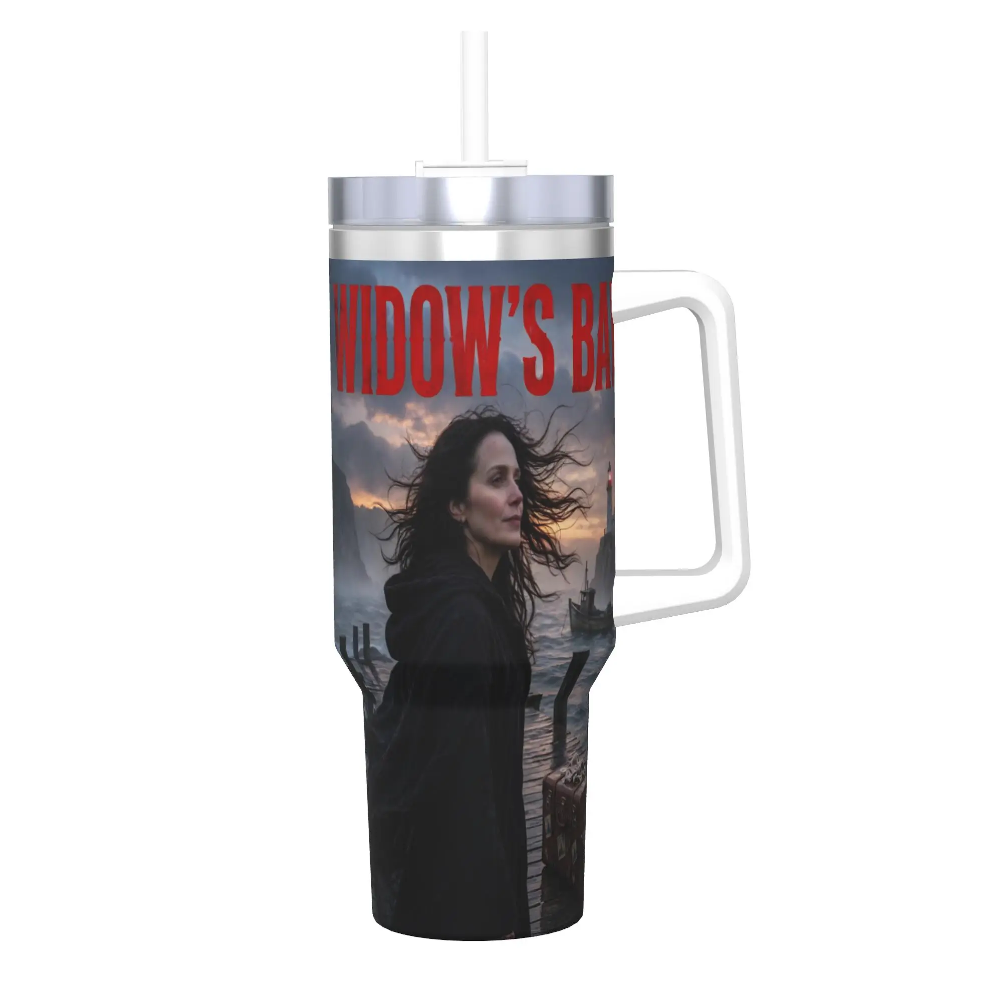 Widow's Bay Horror Movie 2026 Tumbler With Straw Stainless Steel Tumblers Mug Double Wall Vacuum Insulated for Cold Or Hot 40oz