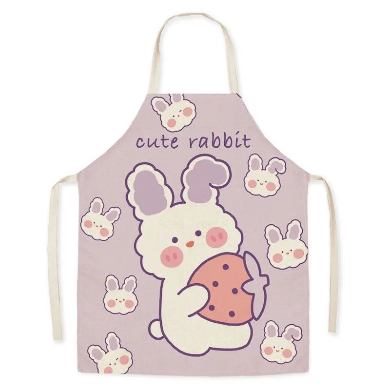 Cute little dinosaur bear rabbit pattern apron home linen children\'s cleaning apron kitchen cooking baking bib