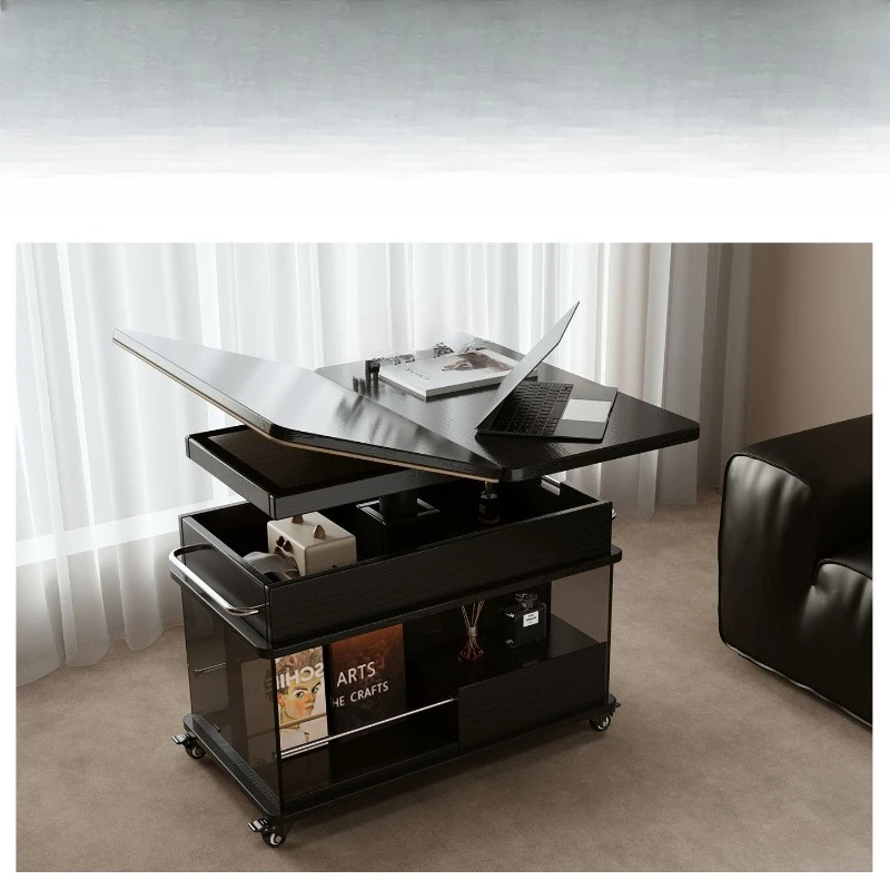 

Solid wood folding coffee table mobile lifting coffee table