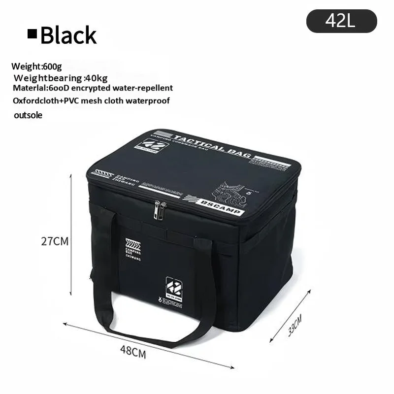 Bolsa Táctica Impermeable Aislada de 30L/42L/56L, Caja de Almacenamiento Plegable para Vajilla de Picnic al Aire Libre, Utensilios de Cocina de Gran Capacidad para Campo