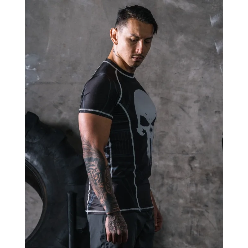 Movie Role-playing Costumes, Punisher Training Clothes, Soft and Comfortable Fabrics, Body Shaping, Maximum Size 6XL