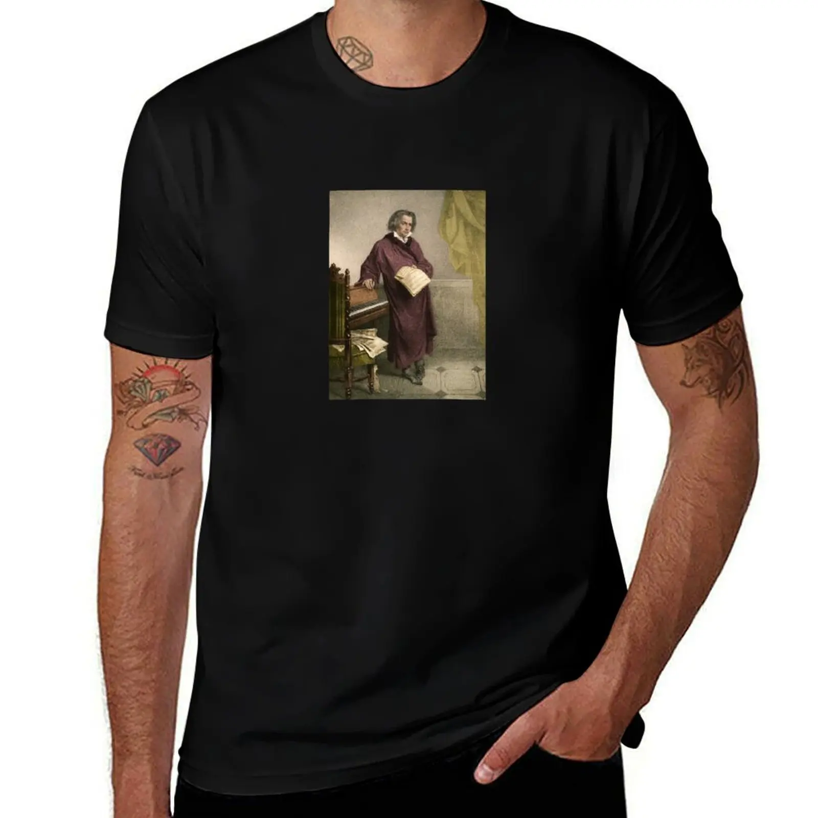 Ludwig van Beethoven, Composer, Classical Music T-Shirt Streetwear Print Tee Shirt T-Shirt