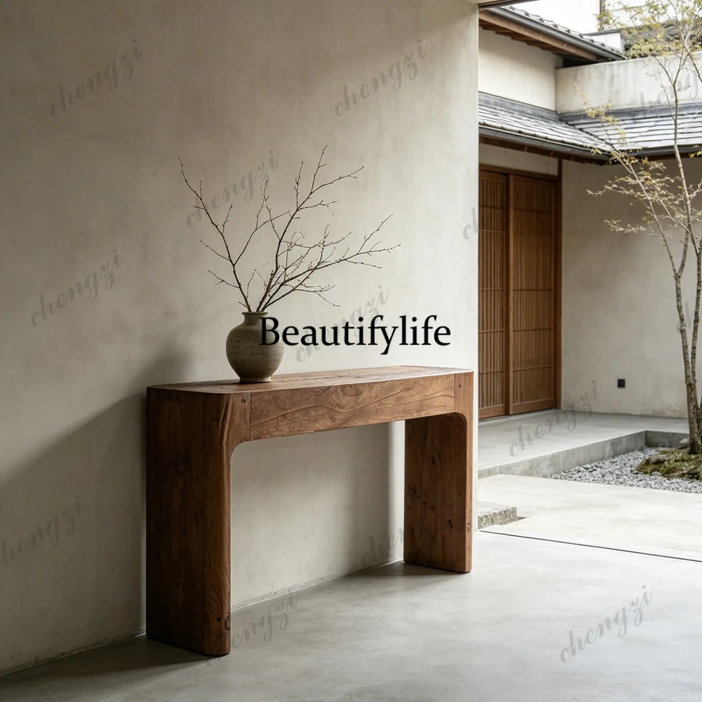 DD182Entry foyer, log against the wall, long household end-view platform, porch decoration strip case