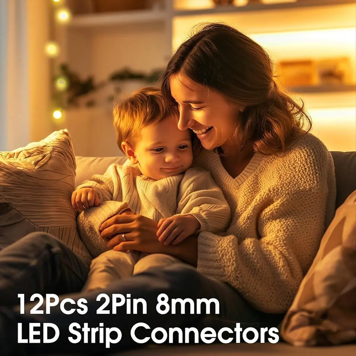 NEW 12 Pack LED Connector 2 Pin 8mm Solderless LED Tape Lights Connector Transparent LED Strip Lights Connectors