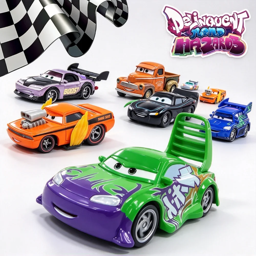 Pixar Cars Metal Die Casting Car Toys DRH Lightning McQueen DJ Wingo Boost The Tuner Gang Children's Christmas Birthday Gifts