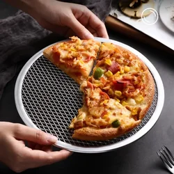 Aluminum Pizza Pan Mesh Metal Rust Resistant Bread Pan Eyelet Design Hollow Pie Mesh Baking Household Supplies for The Kitchens