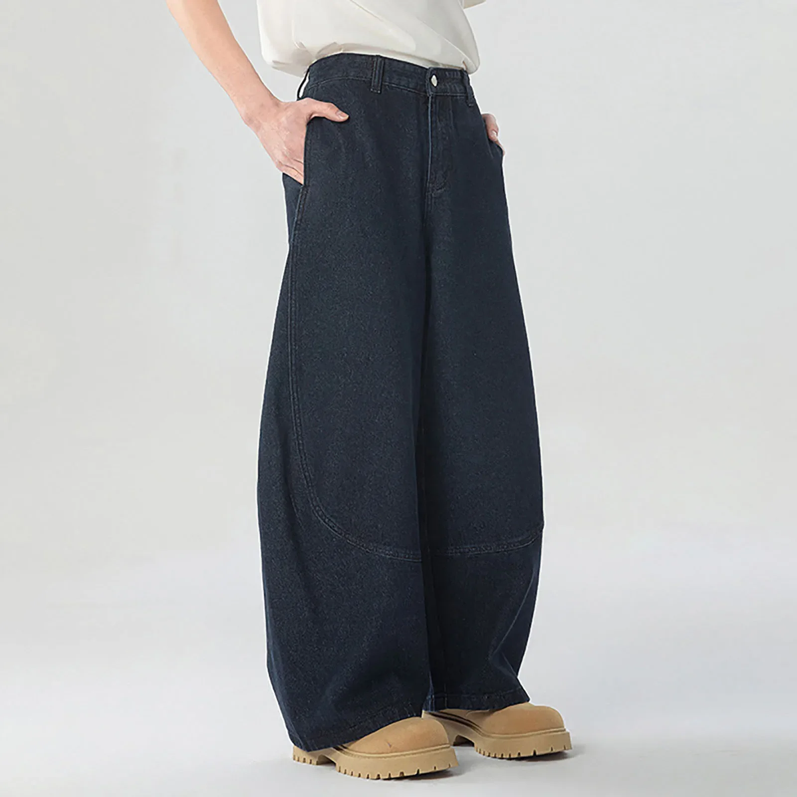 

Pop New Men Wide Leg Harajuku Fashion Jeans Male Daily Designer Casual Denim Pants Popular Baggy Aesthetic Streetwear Denim