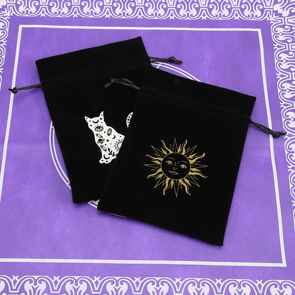 1 Stück 13 x 18 cm schwarzer Samt Tarot Tasche Oracle Karten Lagerung Runen Konstellation Hexe Wahrsagerei Zubehör Schmuck Würfelbeutel – Detail 12