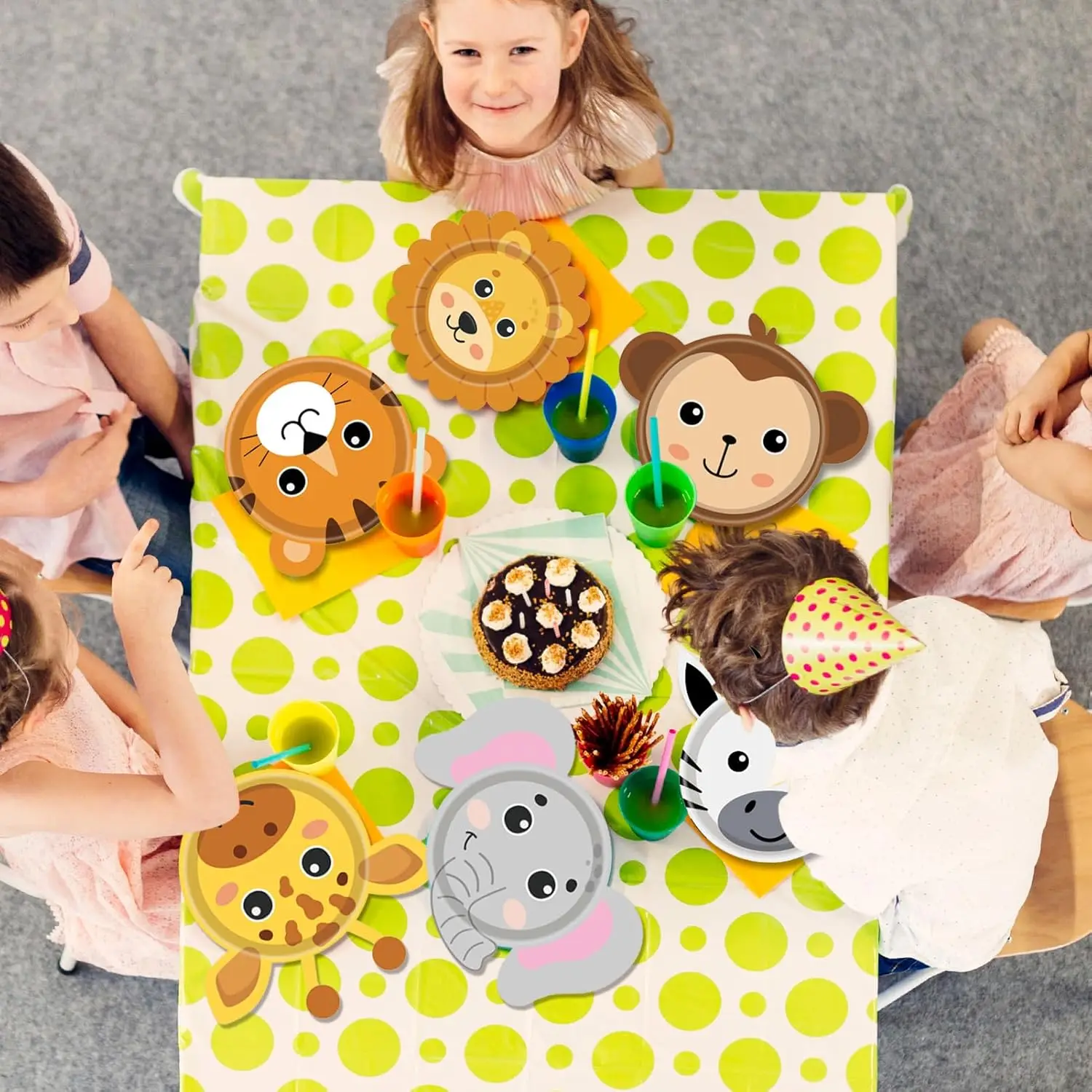24er-Pack Tierförmige Pappteller Dschungel-Jagd-Party Einweg-Teller mit Wildtier-Thema Geburtstagsparty-Zubehör Geeignet für Babyparty – Detail 8