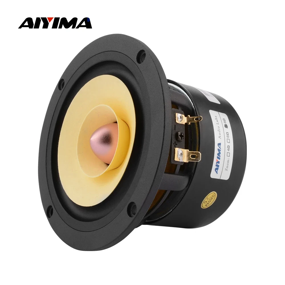 AIYIMA 1 szt. 4-calowy głośnik pełnozakresowy 4 8 Ohm 25W Głośnik wysokotonowy Głośnik niskotonowy Aluminiowy głośnik Bullet Audio do kina domowego