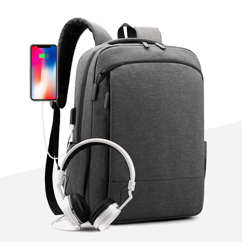 Mochila de negocios para hombre, bolsa de nailon de gran capacidad con carga Usb de 2023 pulgadas, 15,6