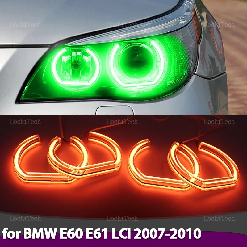 

Flowing DRL Multi-colored App control M4 Style LED Angel Eyes Bulb Ring with turn signal for BMW E60 E61 facelift 2007-2010