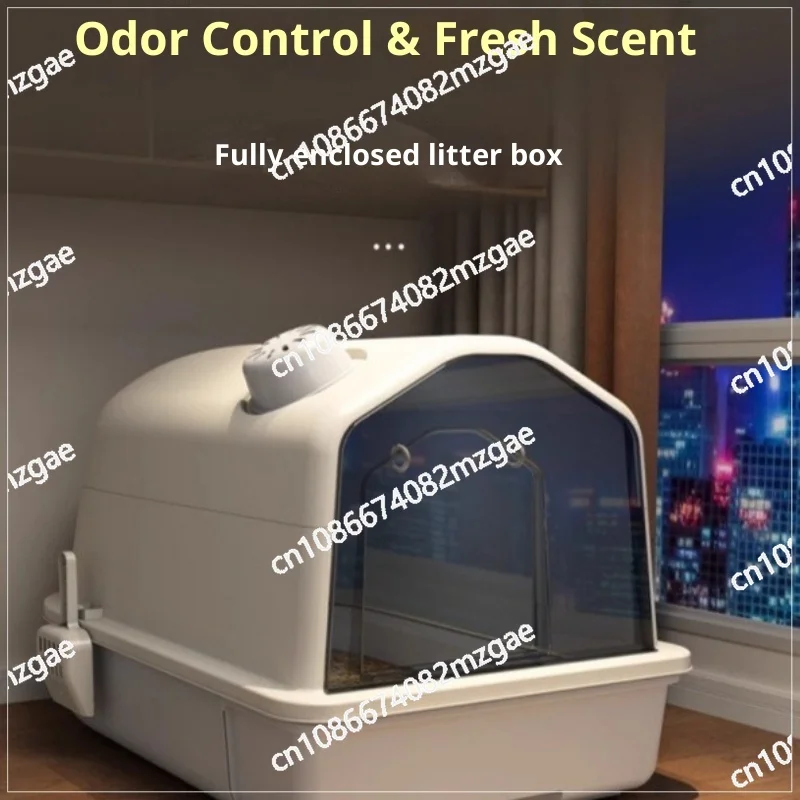 Extra Large Cat Litter Box Enclosed Clean Smell Control Anti Splash Easy Clean Cat Toilet Scratchers Litter Scoop Cat Toilet