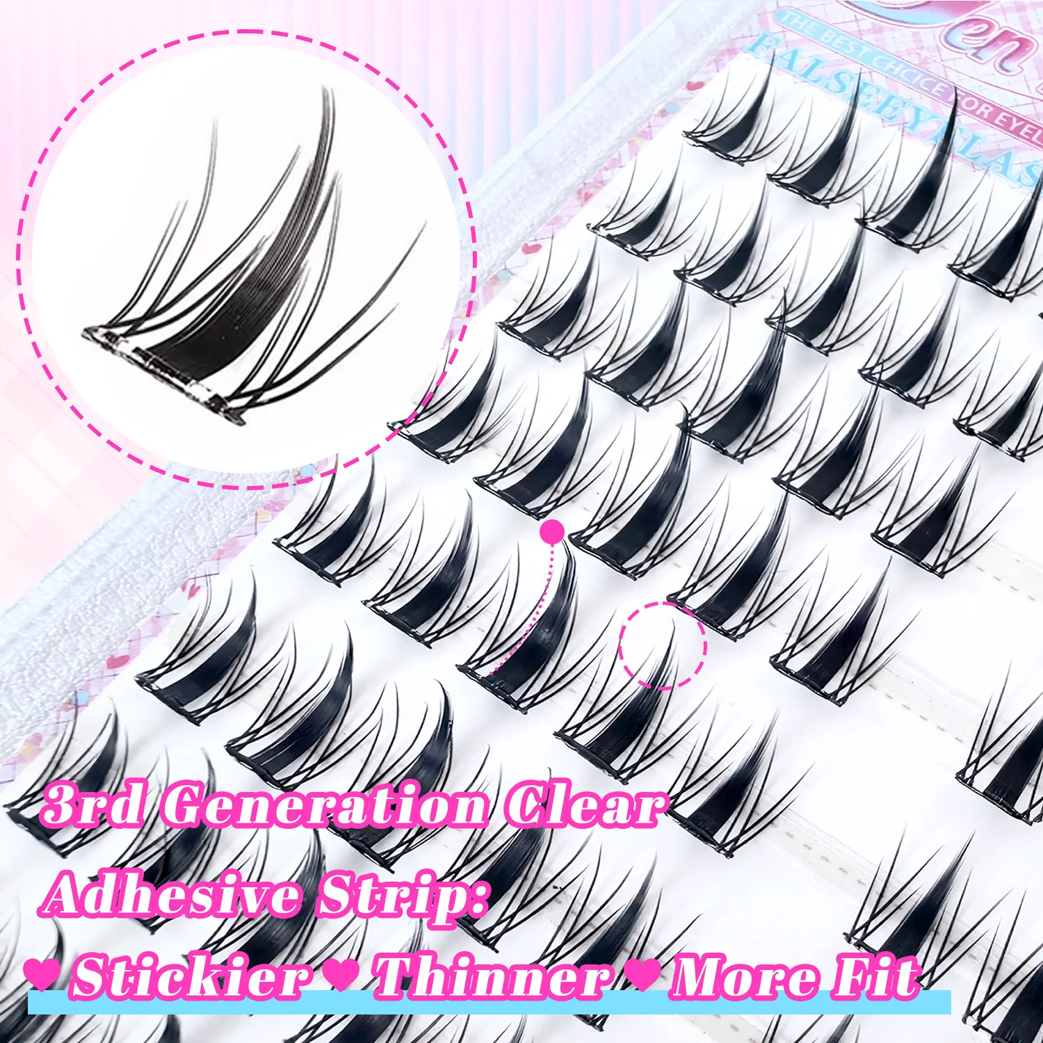 100 Stück kleine Kaninchen-Wimpern ohne Kleber, einfach anzubringen, geeignet für Anfänger, wiederverwendbar, weich und bequem für das tägliche Make-up – Detail 3