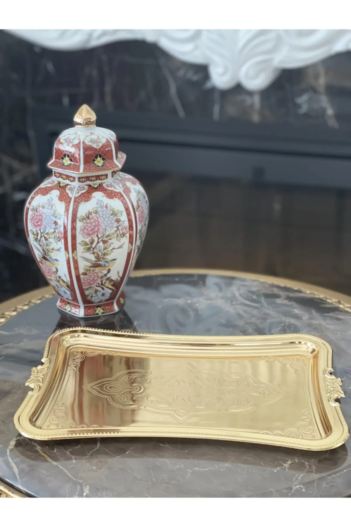 

2 pcs coffee presentation and promise tray Tea tray-gold luxury 2022 tray Tea tray Tea tray