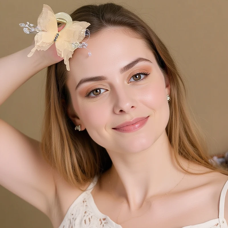 Schmetterlings-Haarklammern hinten, Hai-Haarspange für Frauen, niedlich, süß, elegant, Haarnadeln, Haar-Accessoires