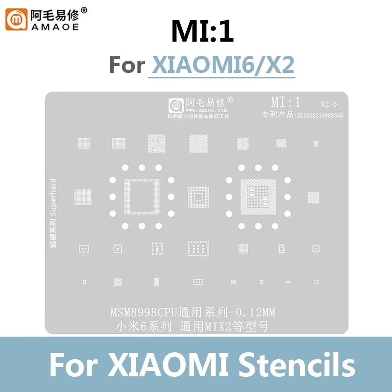 Amaoe MI 1-19 BGA Reballing Solder Stencil Plant Tin Net per Xiaomi 13 12/11/10 ultra Redmi K20 K30/Pro Note CPU MI 8/9/10/11 IC