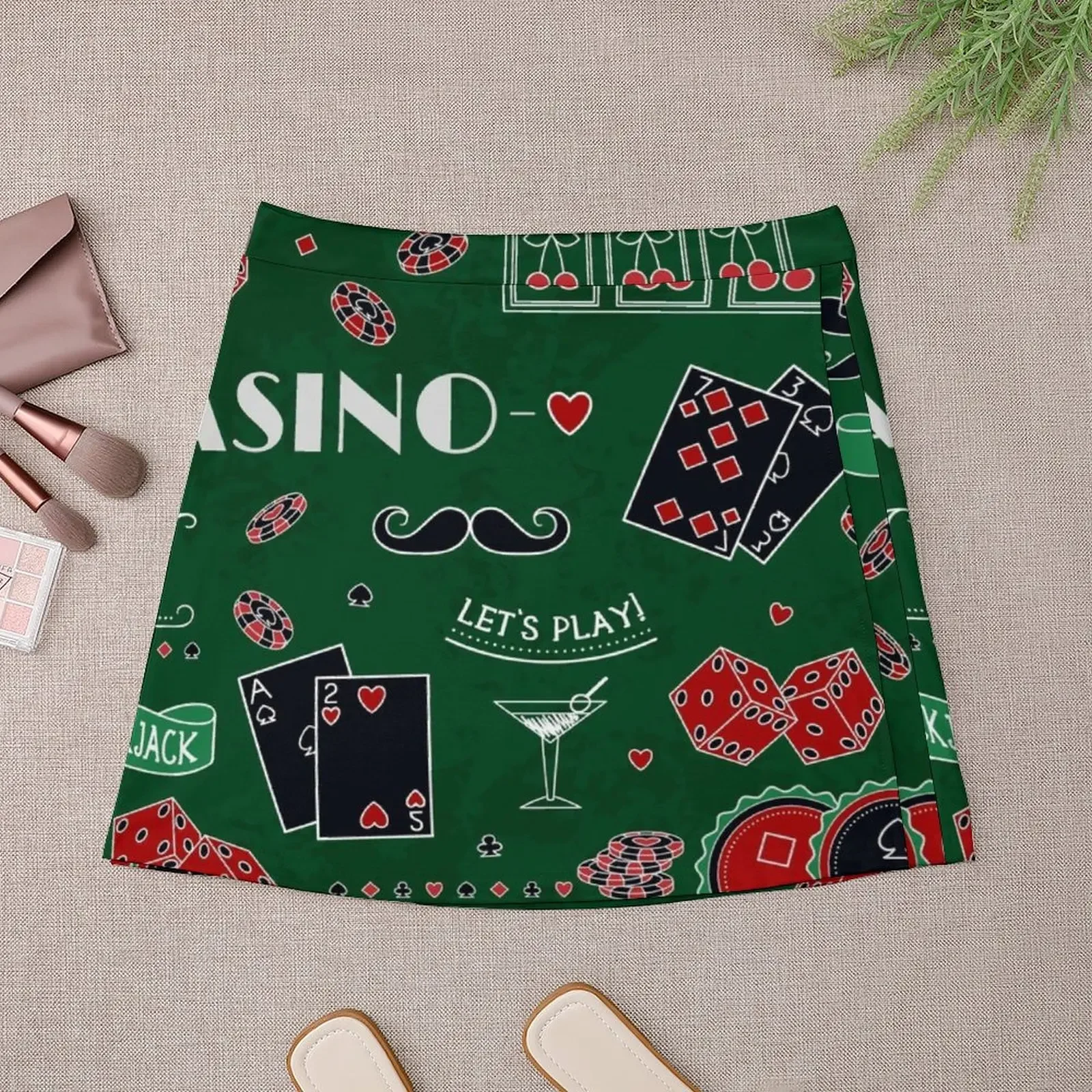 Casino theme. Gambling symbols. Mini Skirt Summer women's clothing summer skirts womans clothing Mini Skirt
