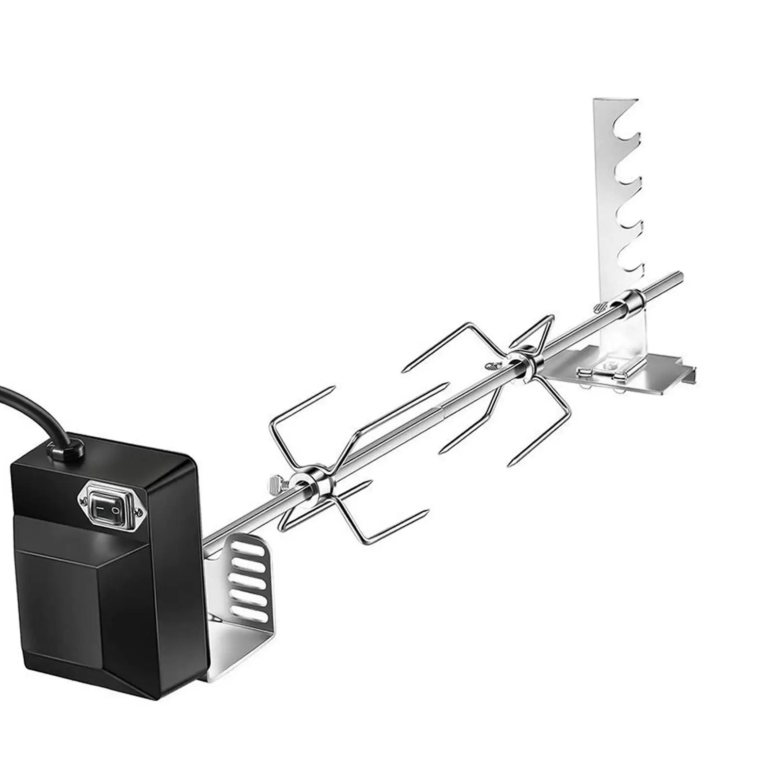 

Electric Grill Rotisserie Kit Barbecue Tool Automatic Rotary BBQ Bracket Roaster Spit Rod Meat Fork Holders for BBQ Picnic