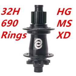 690 Rings Boost Bicycle Hub Bearing, 148*12, RUJIXU SLR I9 6 Bolt 135*9 142*12 Disc Brake 32 Holes Thrust MTB HG XD MS Mountain