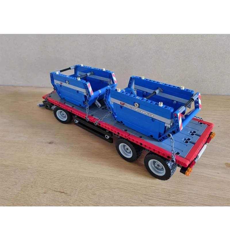 

MOC-191385 Shipping Container Truck Container Trailer 572 PartsMOC Creative Boys Kids Birthday Building Blocks Toy Gifts