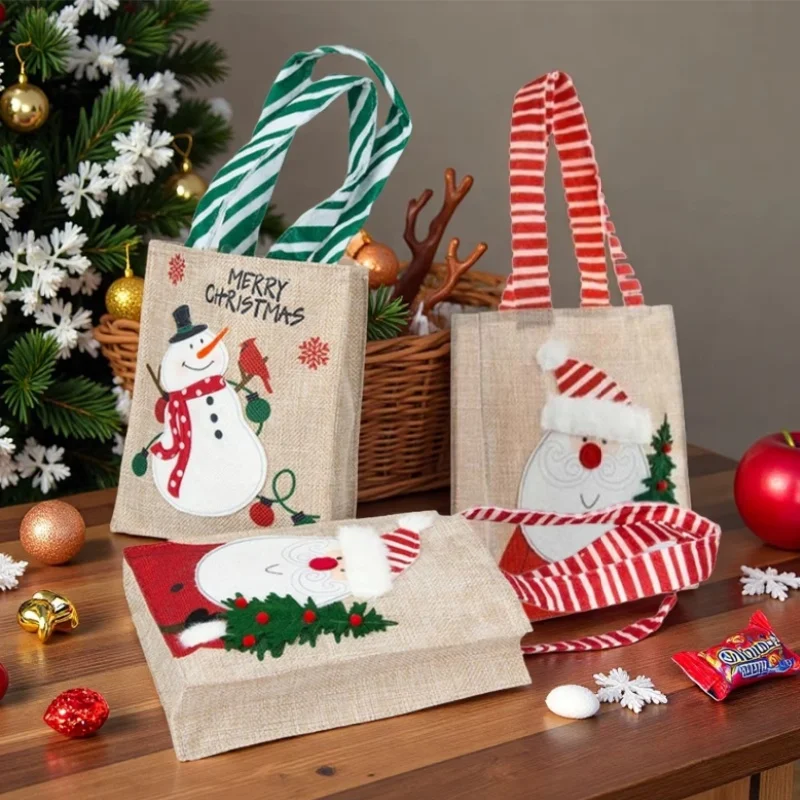 Weihnachtsgeschenk-Süßigkeitentüte, Weihnachtsmann-Schneemann-Tasche, Feiertags-Party-Dekoration, festliche Gastgeschenke für Weihnachtsfeiern und Veranstaltungen