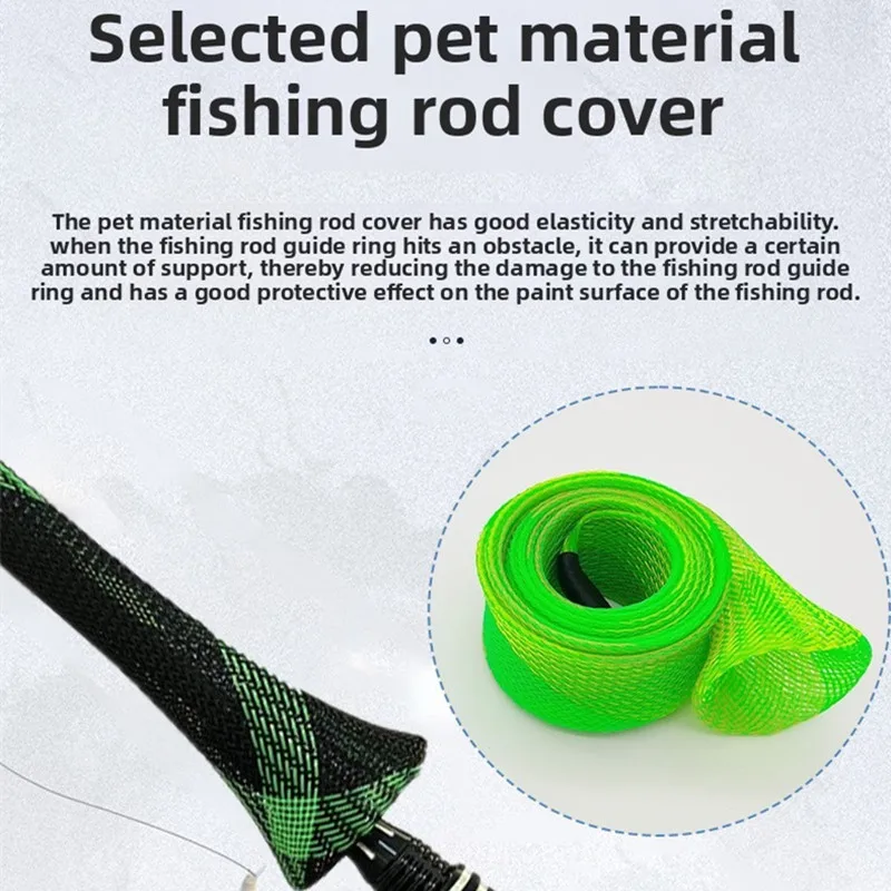 10PCS Fishing rod cover, fishing rod weaving net protector, used as a fishing tool for rotating rods, casting rods, and ice rods gallery 4