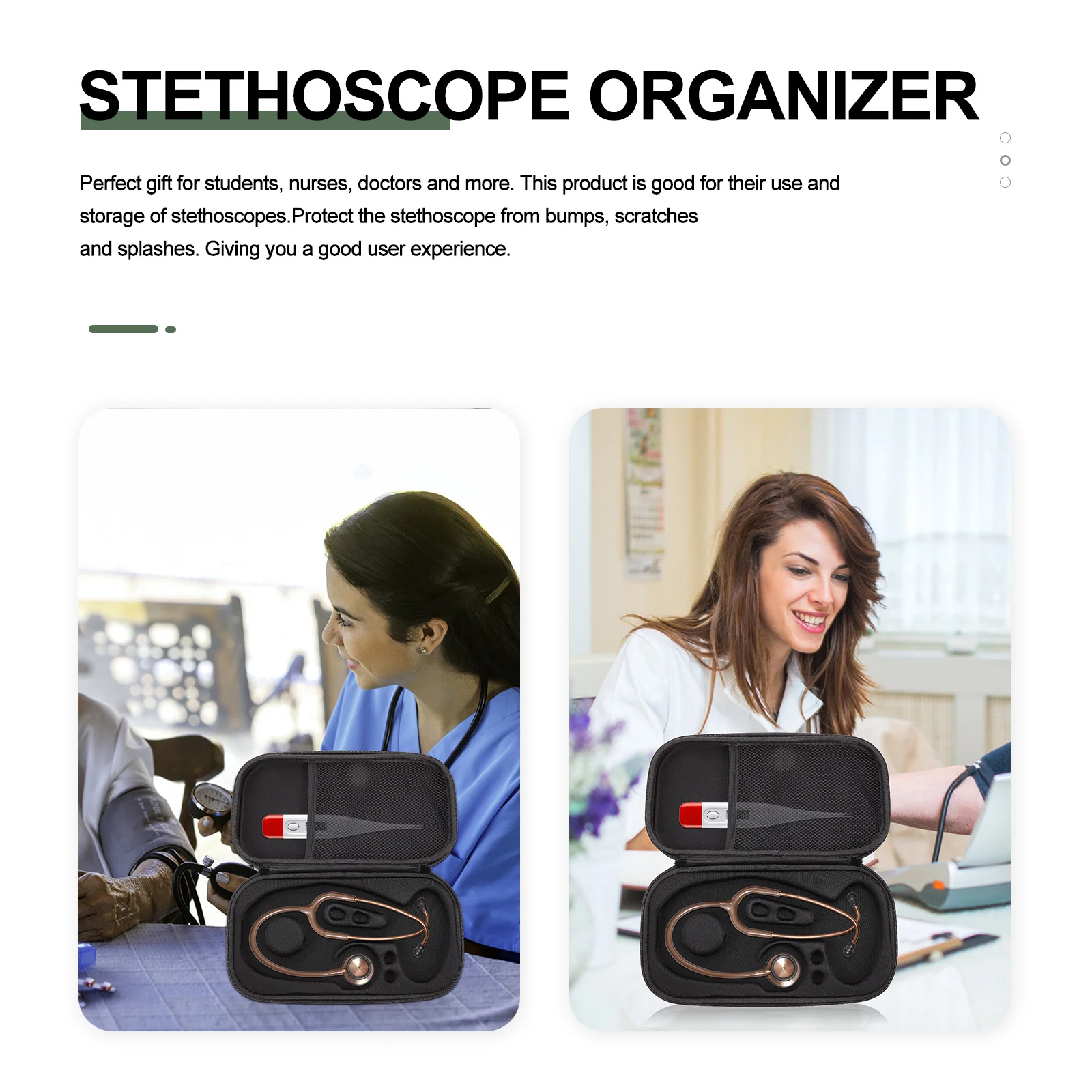 

1Pcs Stethoscope Carrying Bag Eva Portable Storage Pouch Lightweight Organizer for Medical Professionals Nurses Students Travel