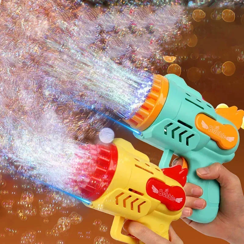 Pistolet à bulles à 23 trous, Machine à bulles à fusée électrique pour enfants, anniversaire, mariage, pistolet à bulles de savon d'été, jouets d'extérieur