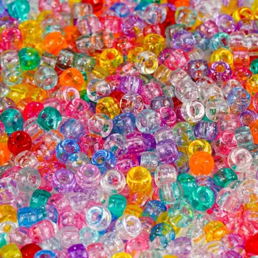 

Quality Assurance 1000+pcs Glitter Pony Beads Bulk, Acrylic 9mm Large Plastic Bead for Bracelets Big Hole Hair Braids Crafts DI