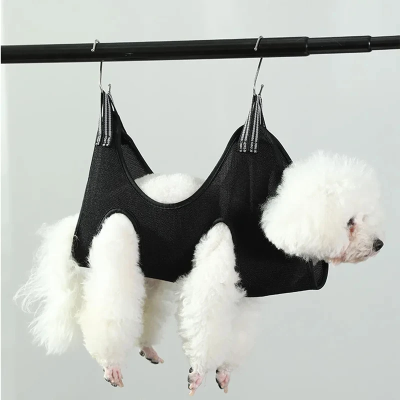Pet Grooming Hammock Helper Cat Dog Restraint Bag for Nail Trimming Bathing Cleaning with Hooks