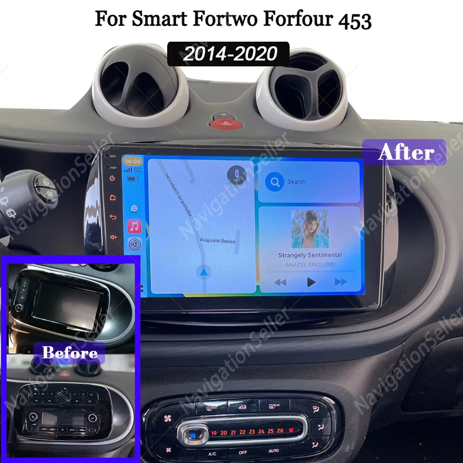 

Car Multimedia Player For Smart Fortwo Forfour 453 MK3 2015 - 2019 GPS Navigation DSP RDS CarPlay 2Din Android Auto Car Radio BT