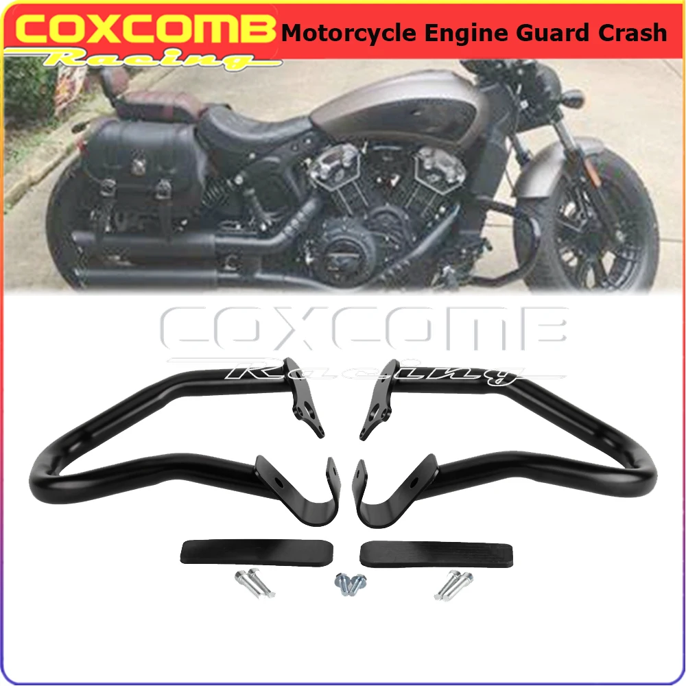 

Chrome / Black Motorcycle Crash Bumper For Indian Scout Bobber Twenty Sixty ABS 100th Anniversary 15-21 Highway Engine Guard Bar