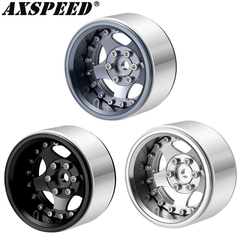 

AXSPEED 4Pcs 1.9inch Beadlock Wheel Rims Hubs for Axial SCX10 CC01 TRX4 TRX6 Wraith D90 1/10 RC Crawler Car Upgrade Parts