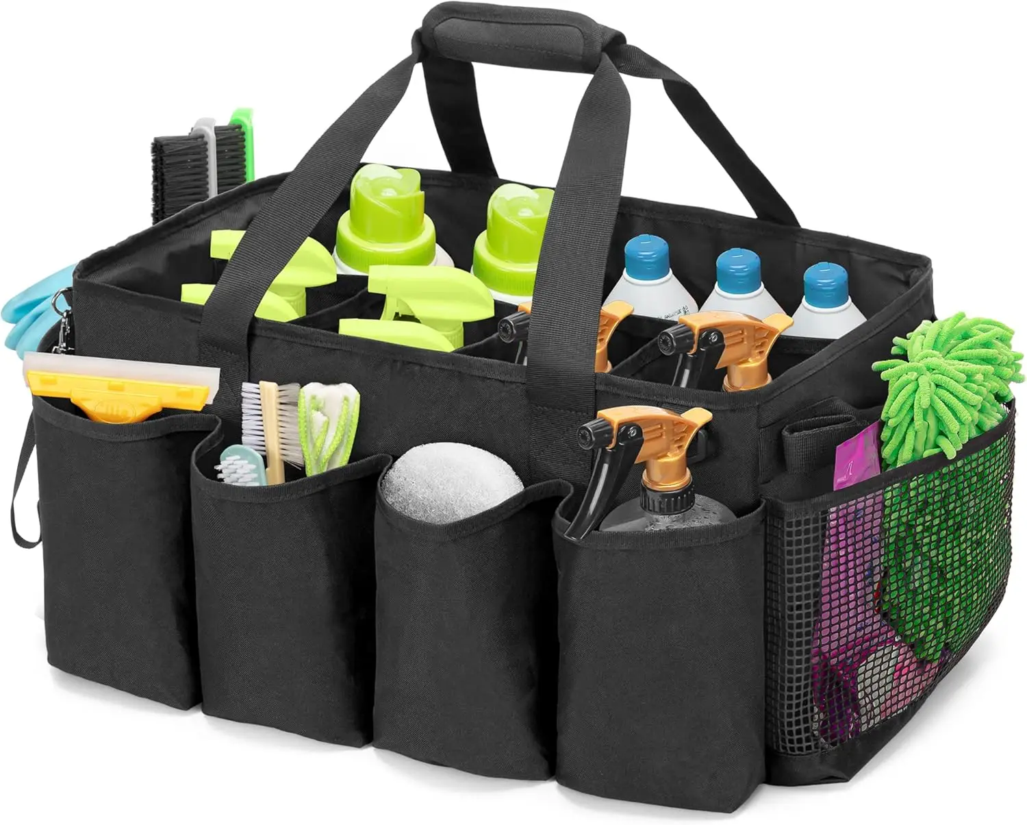 

Extra-Large Cleaning Caddy, Organizer with Handles for Cleaning Tools & Products Storage, Large Capacity Tote Bag for Car, Home